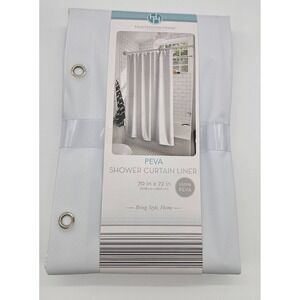 Huntington Home PEVA Shower Curtain Liner‎ 70 x 72 Inch White New